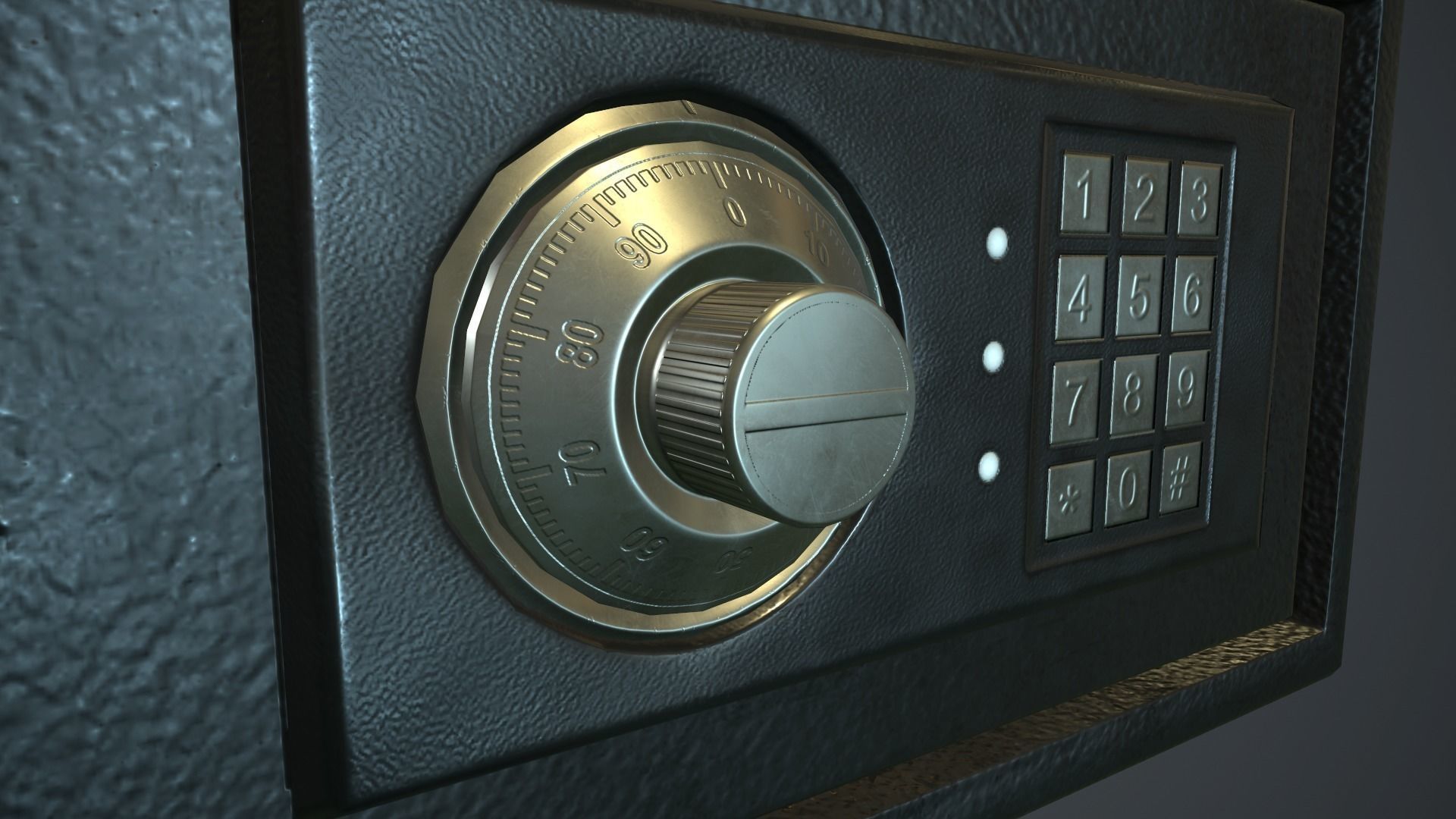 Metal Safe v3 PBR Game Ready Low-poly 3D model_7