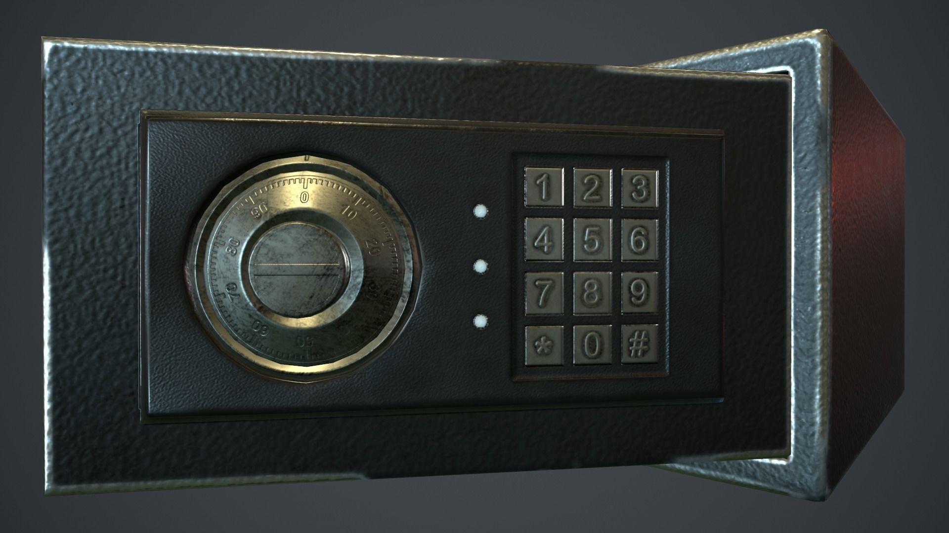 Metal Safe v3 PBR Game Ready Low-poly 3D model_4