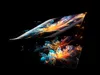 Futuristic Transparent Holographic Display Cube with Colorful 3D model ...