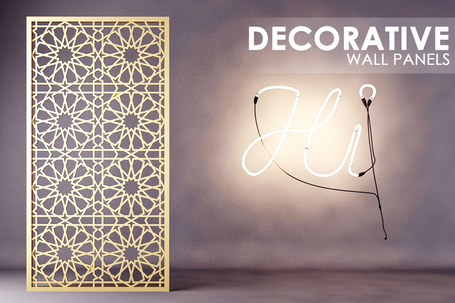 ISLAMIC PATTERN WALL PANEL 3D model_1