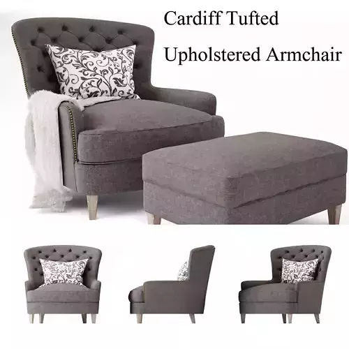Cardiff  Blair Tufted Upholstered Armchair 3D model