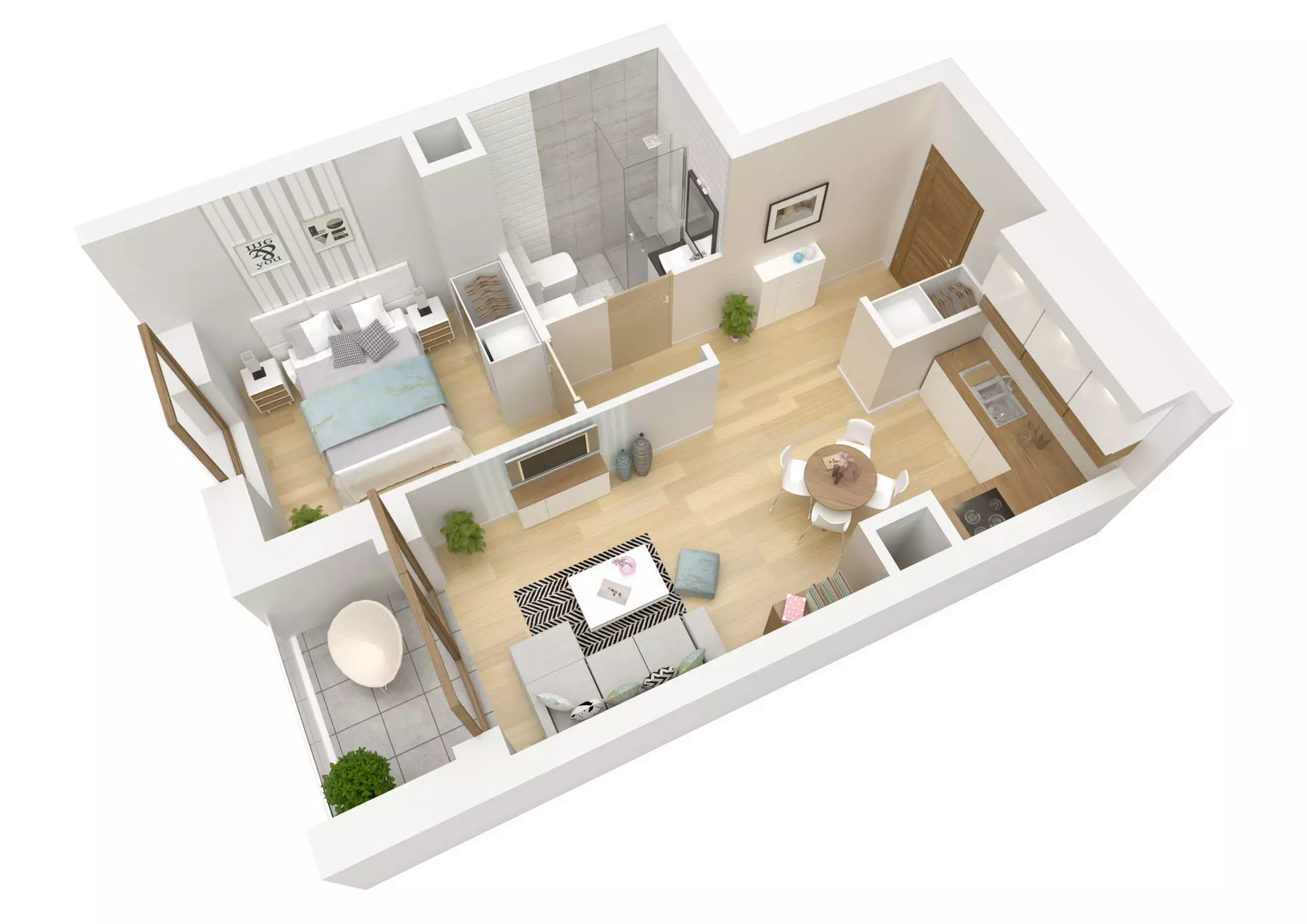 3D floor plan apartment flat Free 3D model