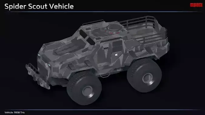 Scifi Spider Scout Vehicle Low-poly 3D model