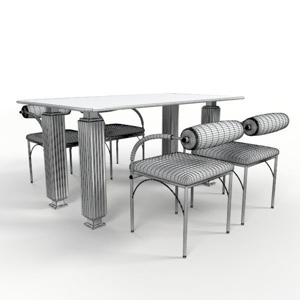 Dining Table with chairs 12 3D model_9