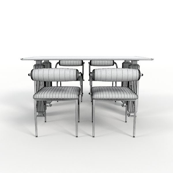 Dining Table with chairs 12 3D model_10