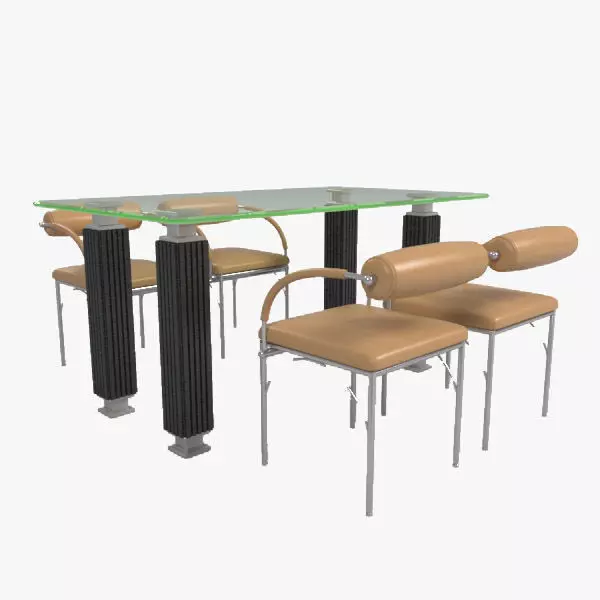 Dining Table with chairs 12 3D model_0
