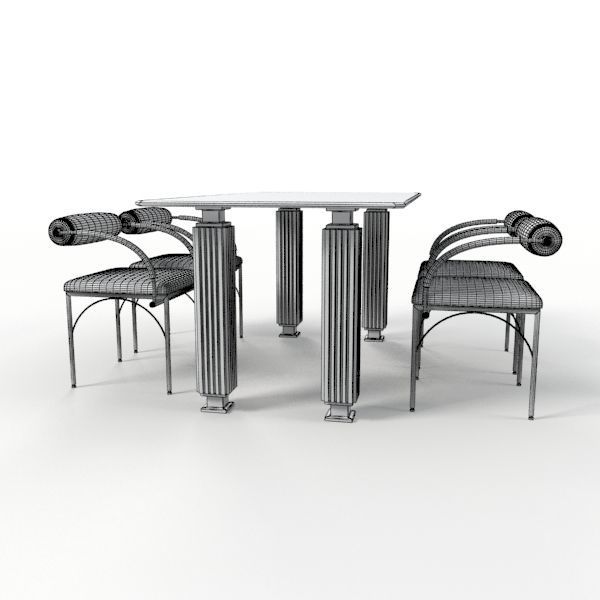 Dining Table with chairs 12 3D model_8