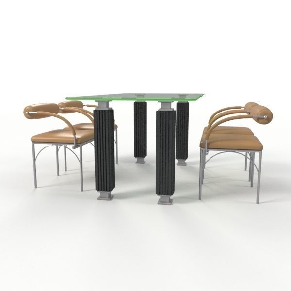 Dining Table with chairs 12 3D model_2