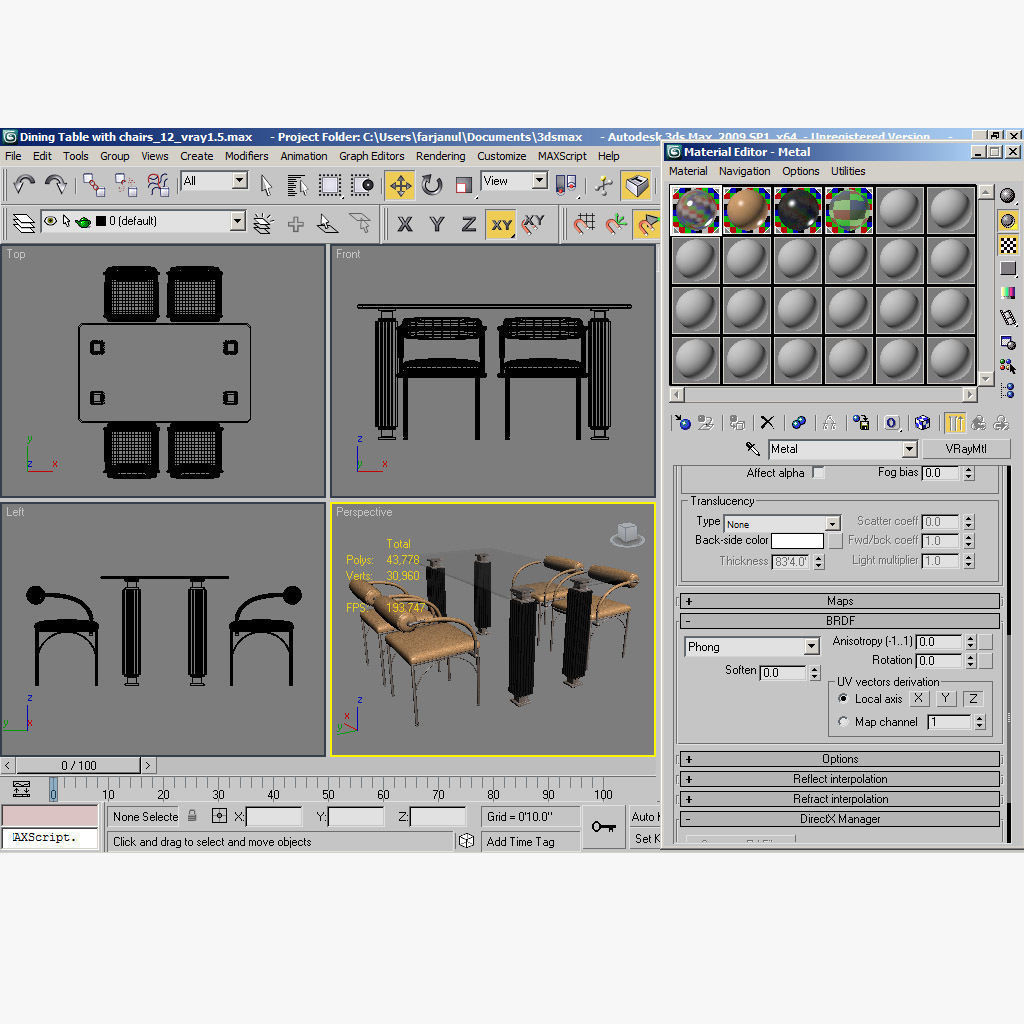 Dining Table with chairs 12 3D model_11