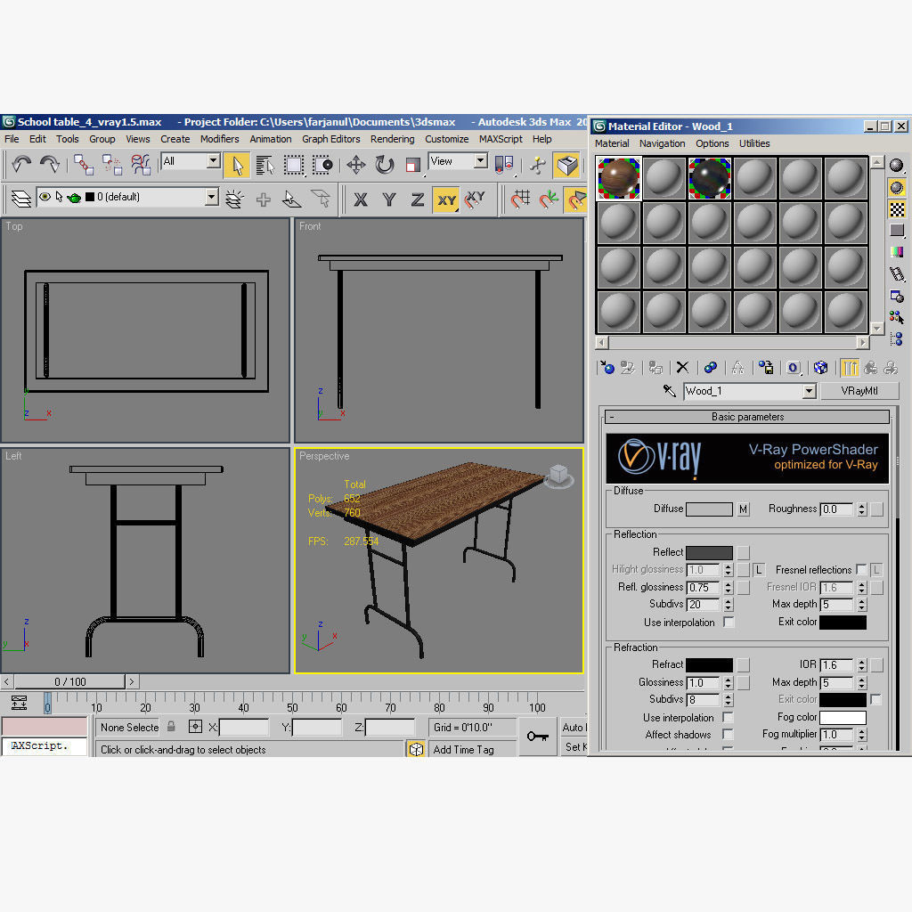 School table 4 3D model_7