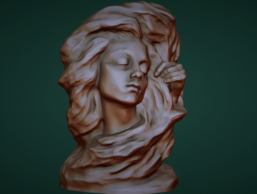 A Mist bust of woman 3D print model_0