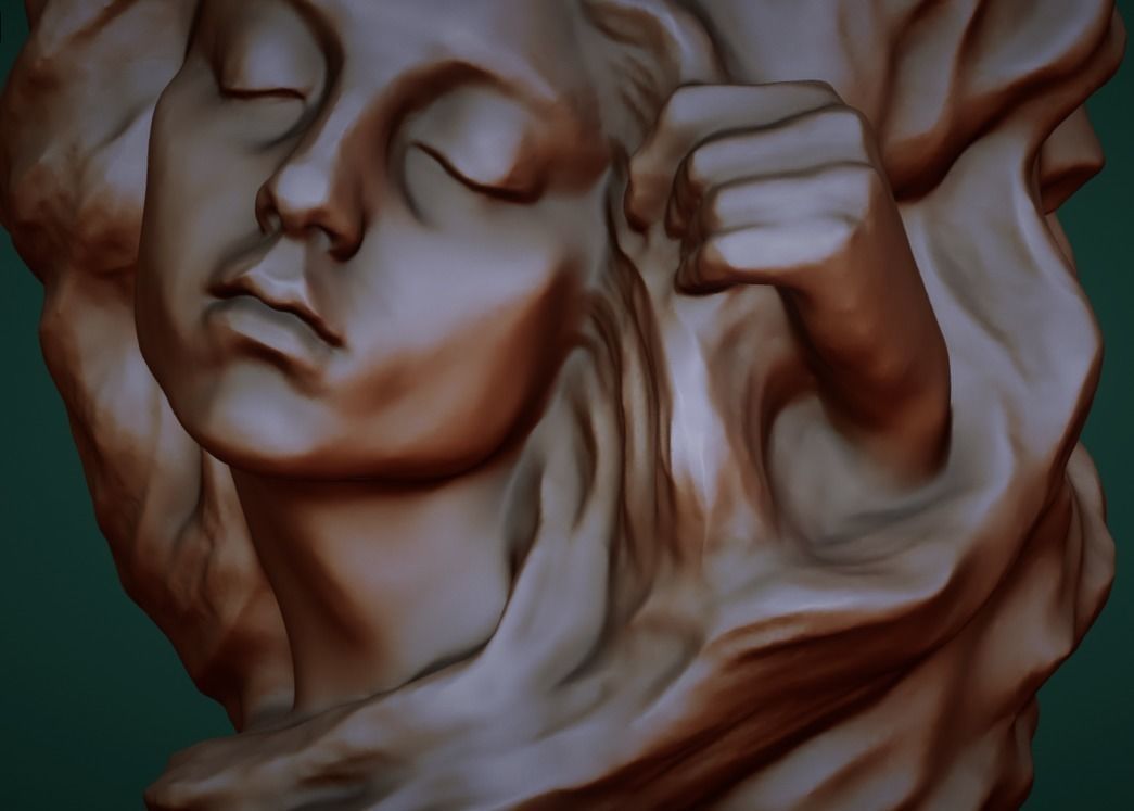 A Mist bust of woman 3D print model_1