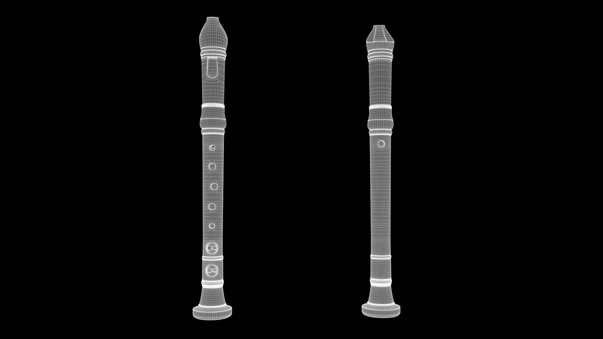 Plastic Flute 3D model_4