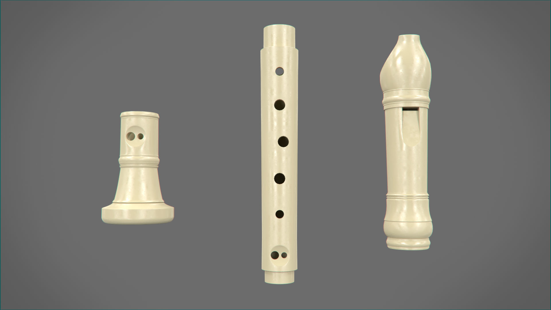Plastic Flute 3D model_1