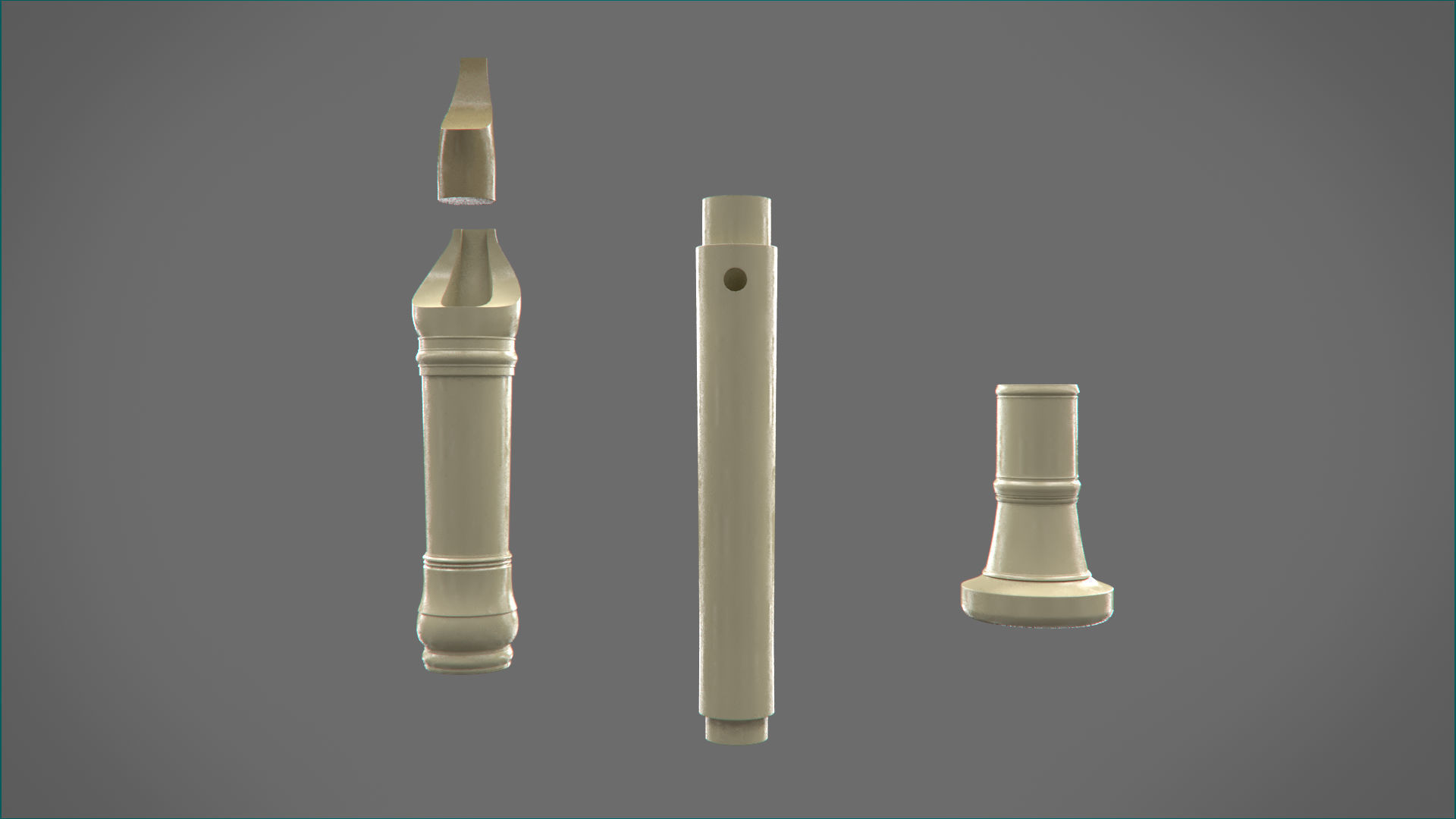 Plastic Flute 3D model_2