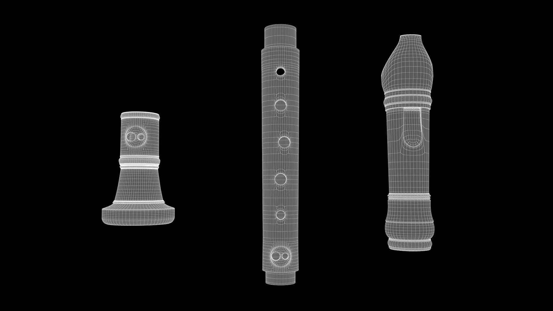 Plastic Flute 3D model_5