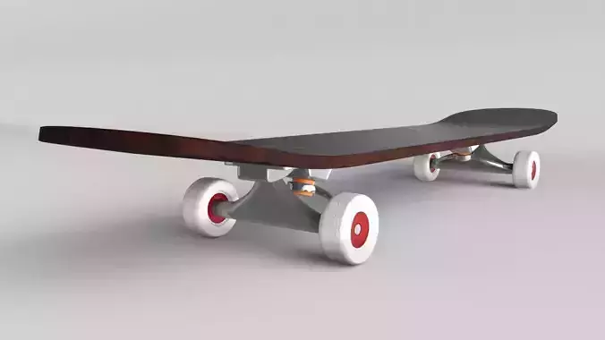 Skateboard 3D Model with wheels 3D model