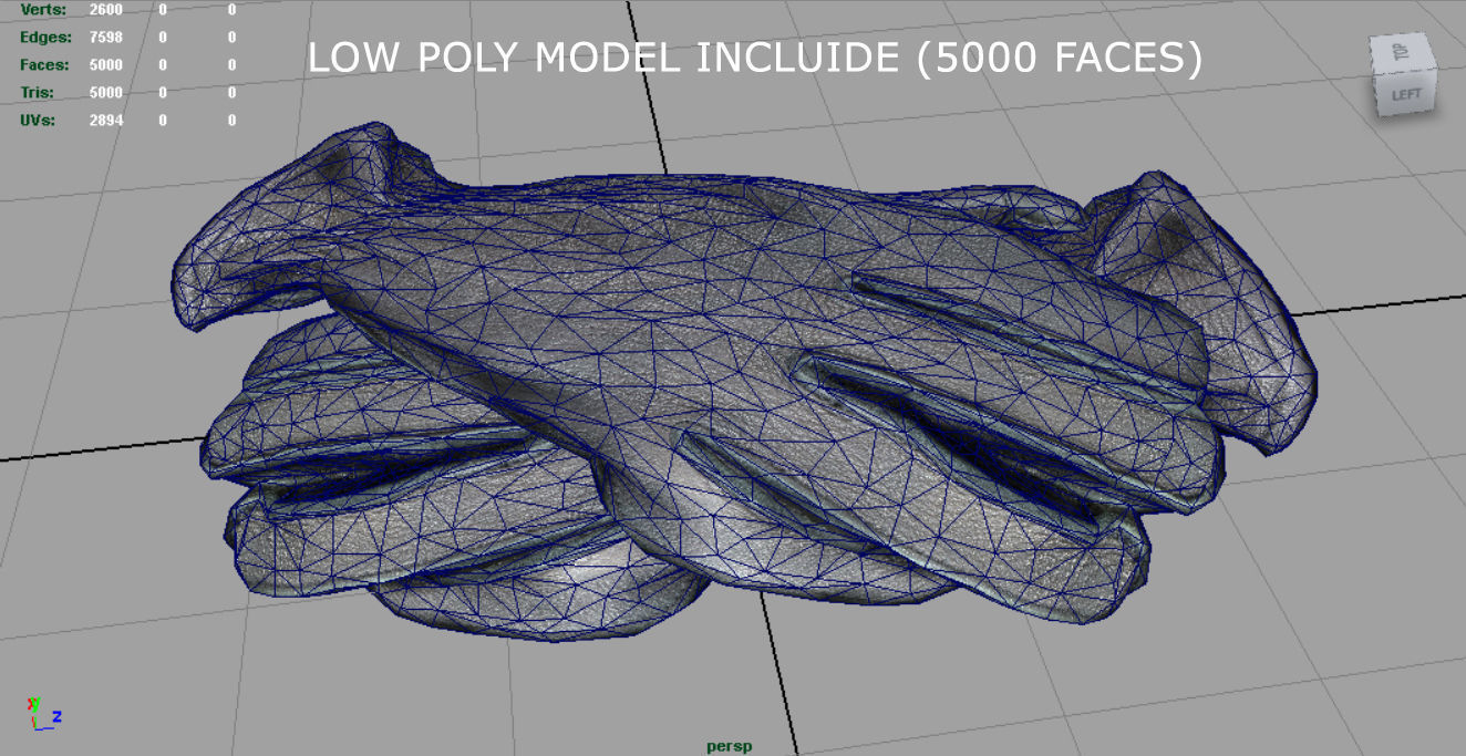 Leather Gloves Low-poly 3D model_6