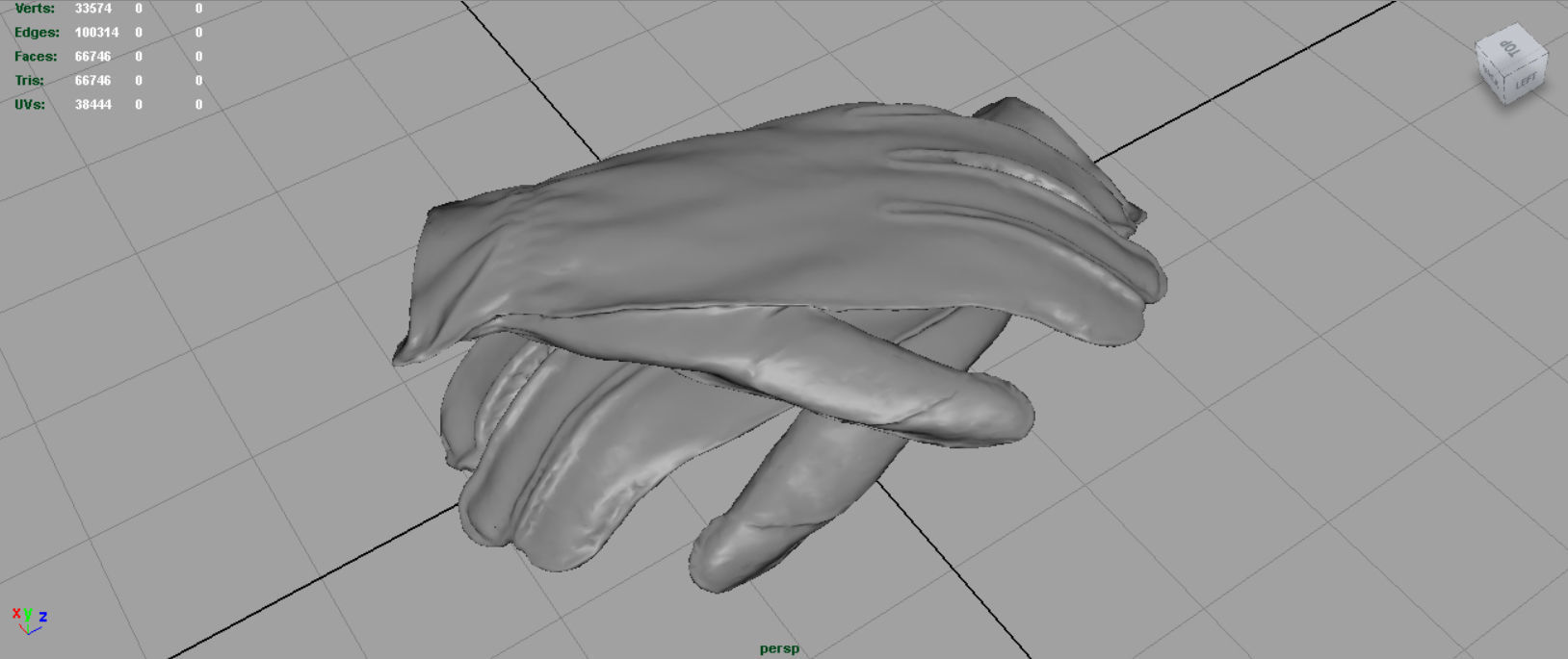 Leather Gloves Low-poly 3D model_3