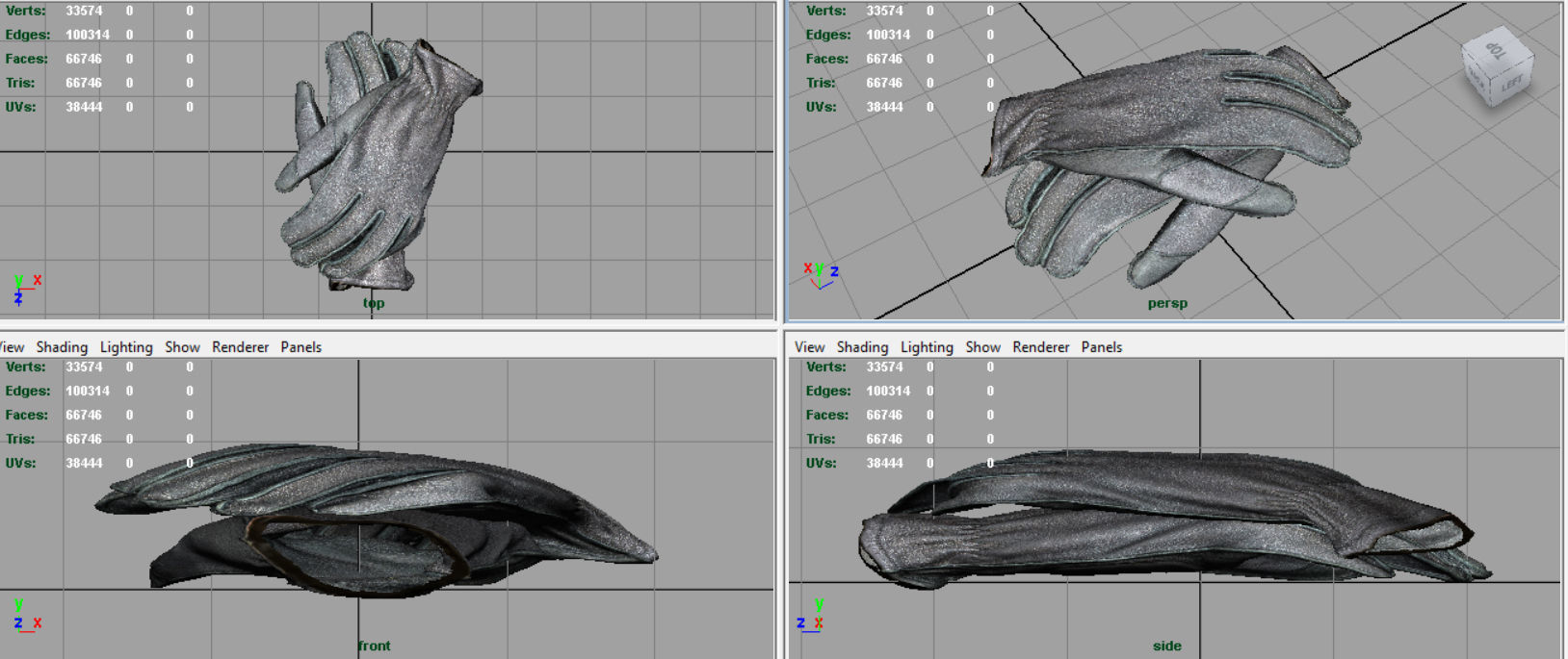 Leather Gloves Low-poly 3D model_8