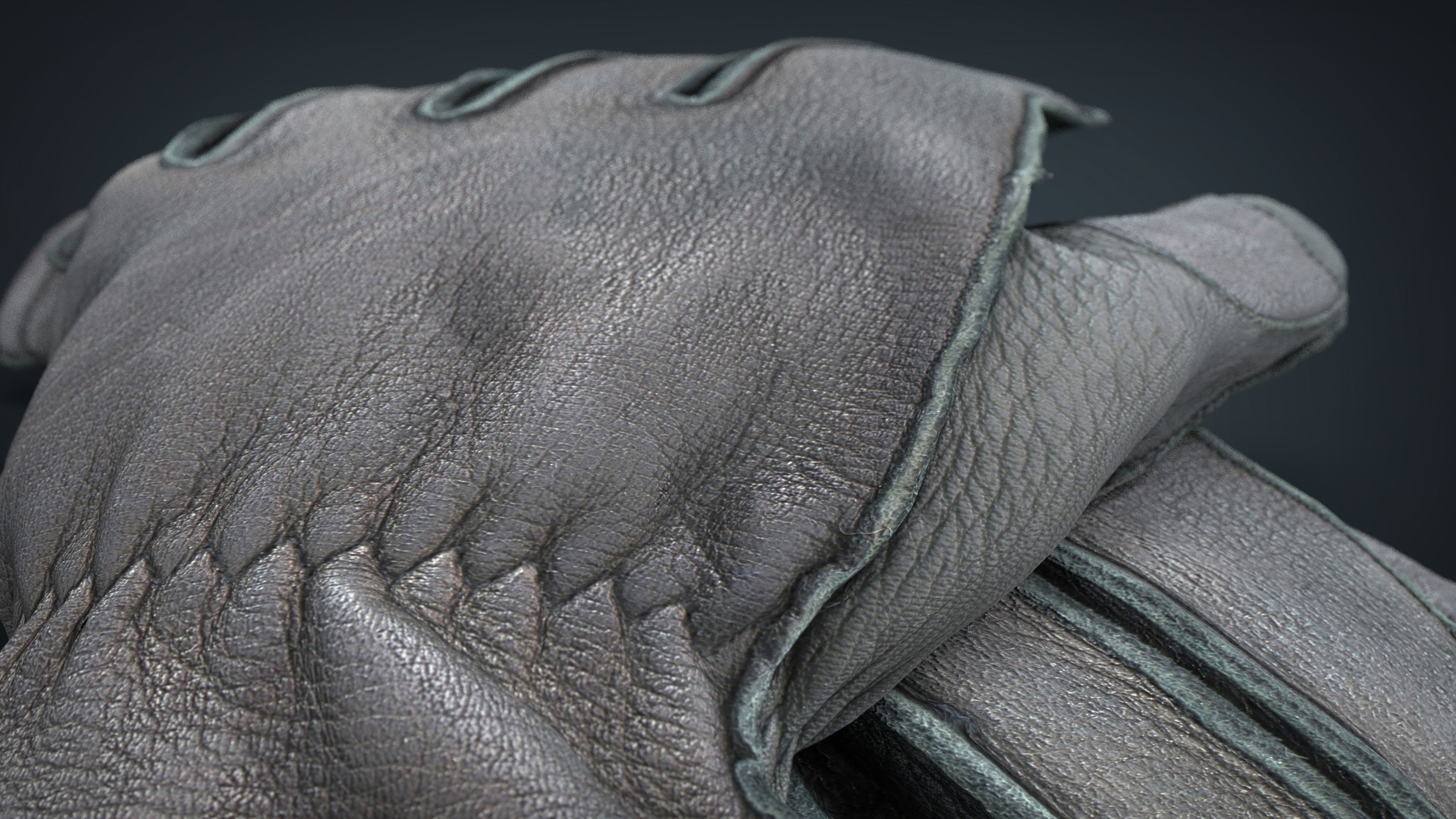Leather Gloves Low-poly 3D model_2