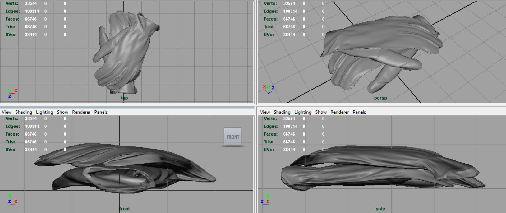 Leather Gloves Low-poly 3D model_9