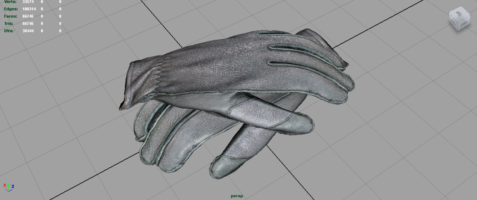 Leather Gloves Low-poly 3D model_4
