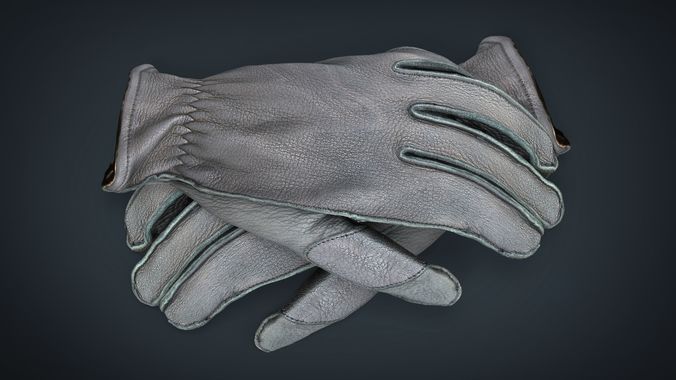 Leather Gloves Low-poly 3D model