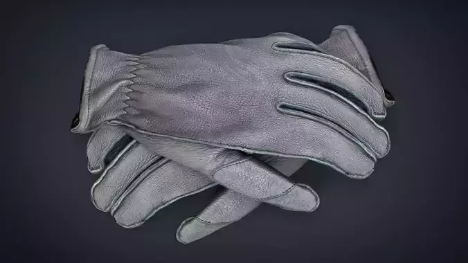Leather Gloves Low-poly 3D model