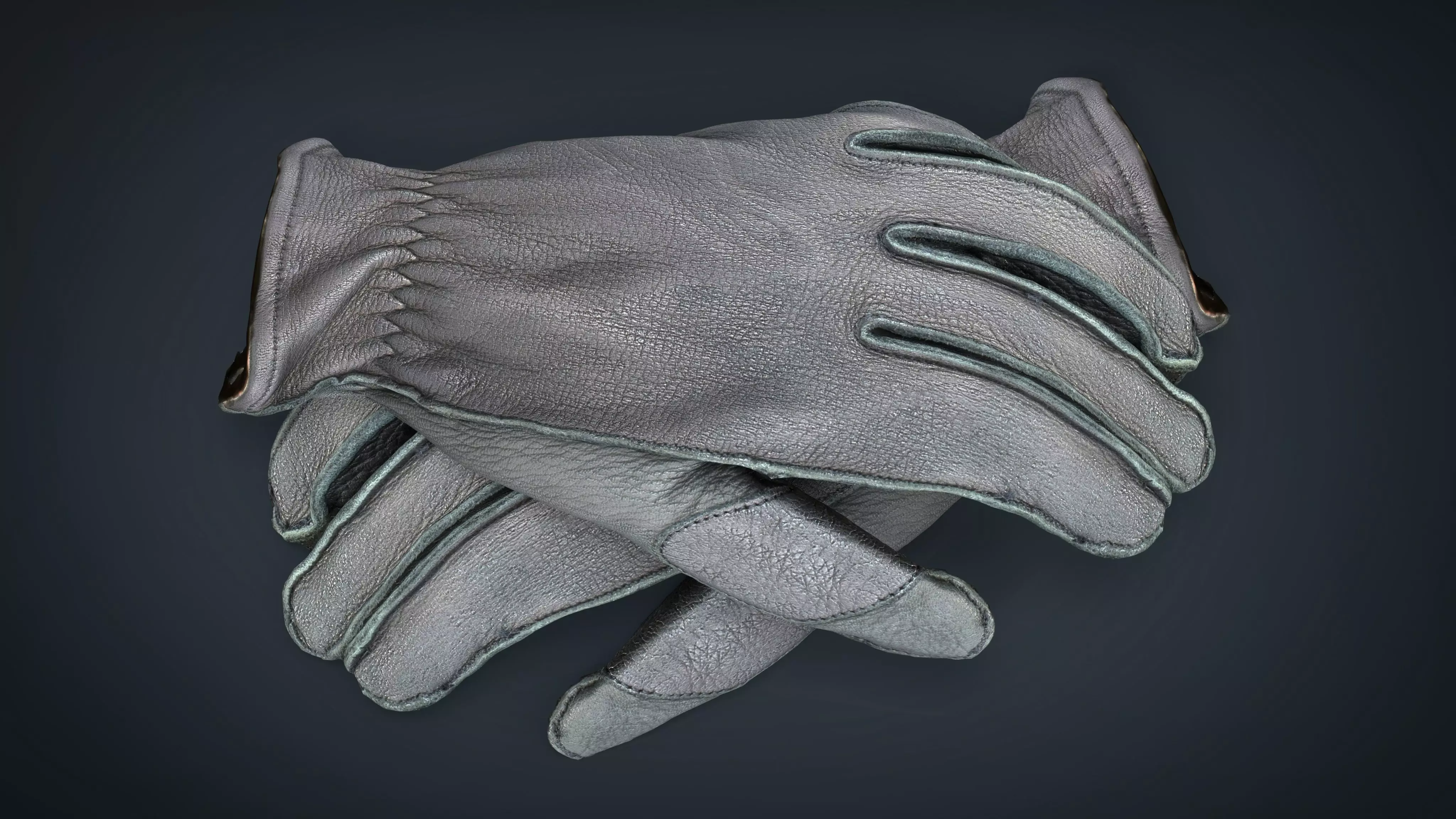 Leather Gloves Low-poly 3D model_0