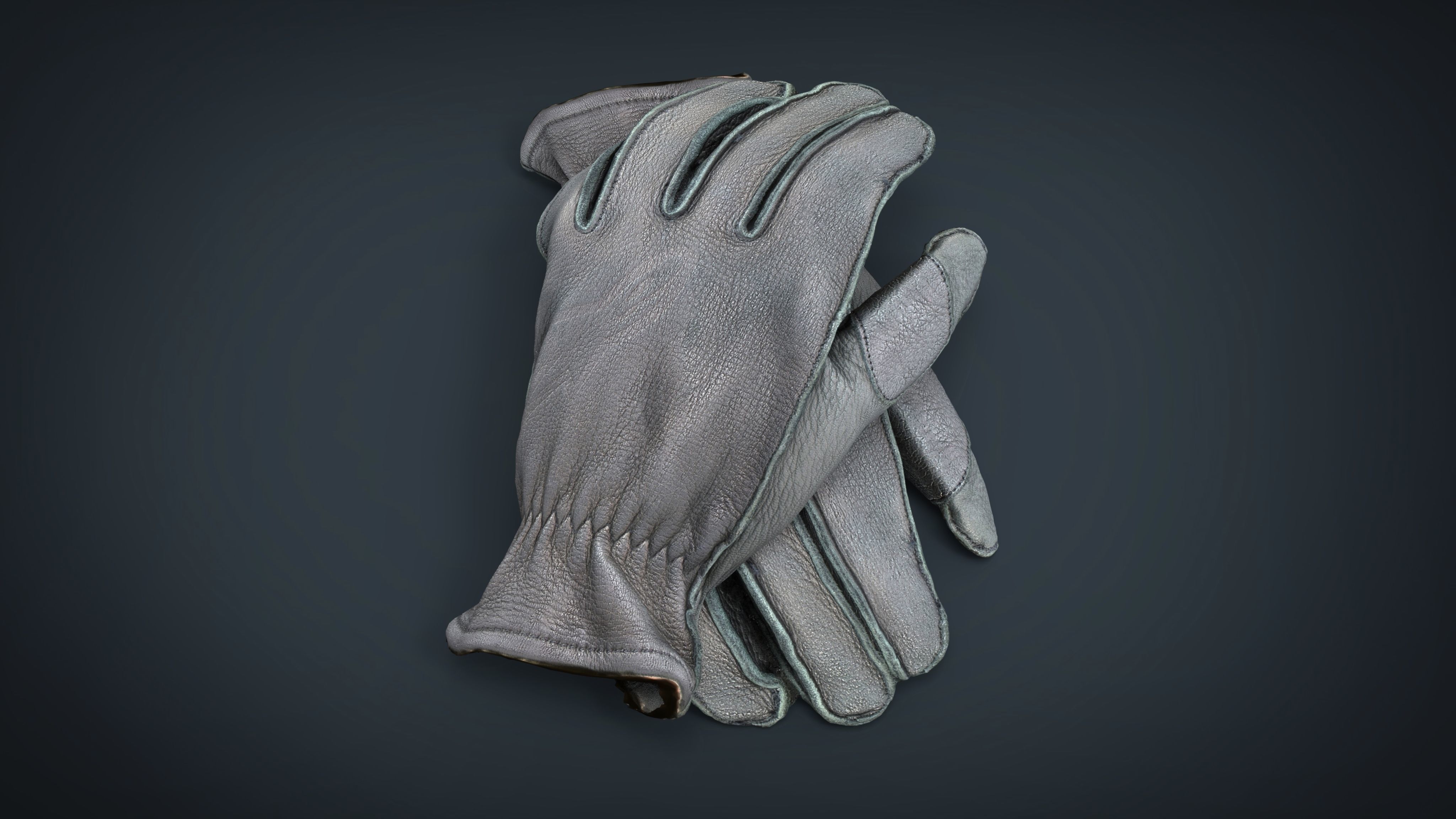 Leather Gloves Low-poly 3D model_13