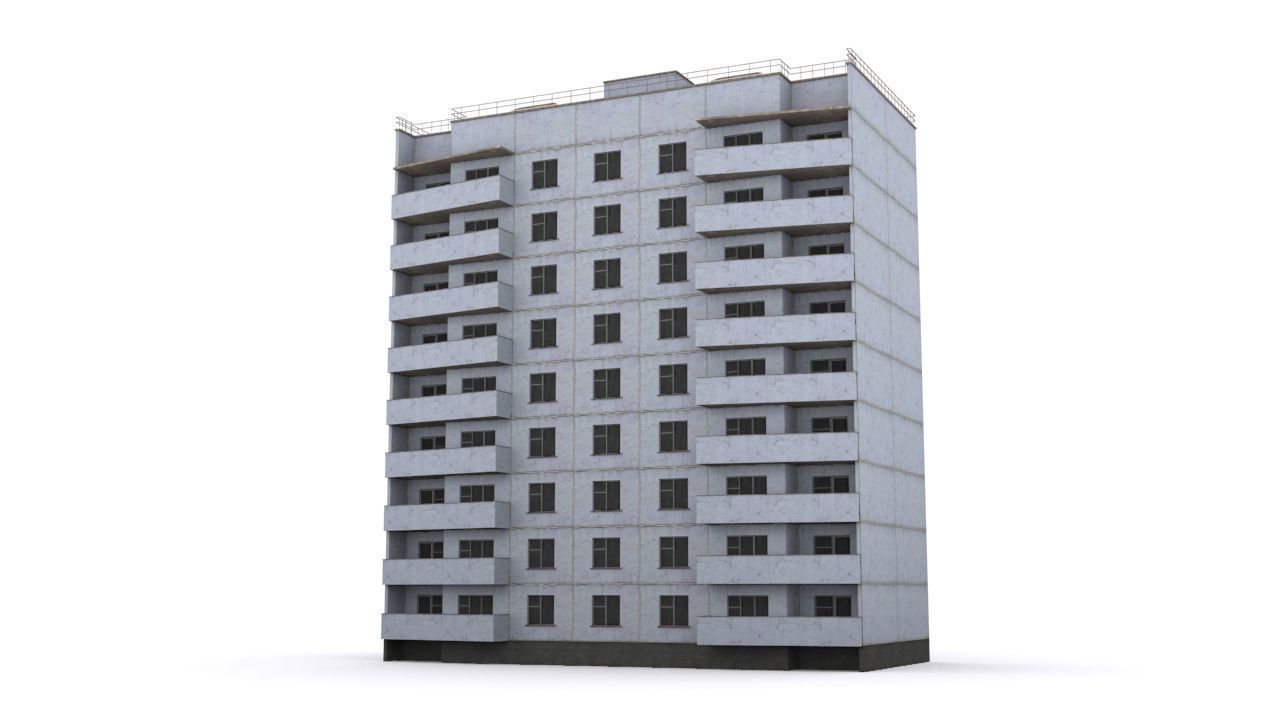 house-series-111-121 apartment building Low-poly 3D model_3