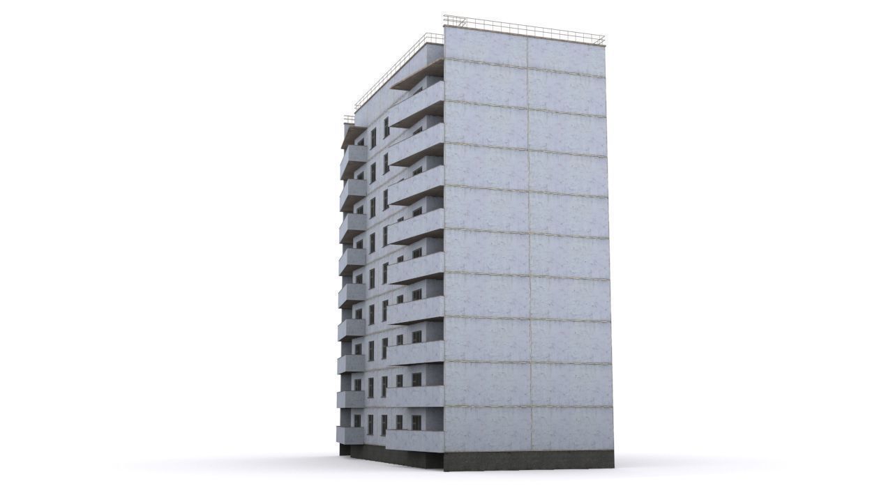 house-series-111-121 apartment building Low-poly 3D model_2