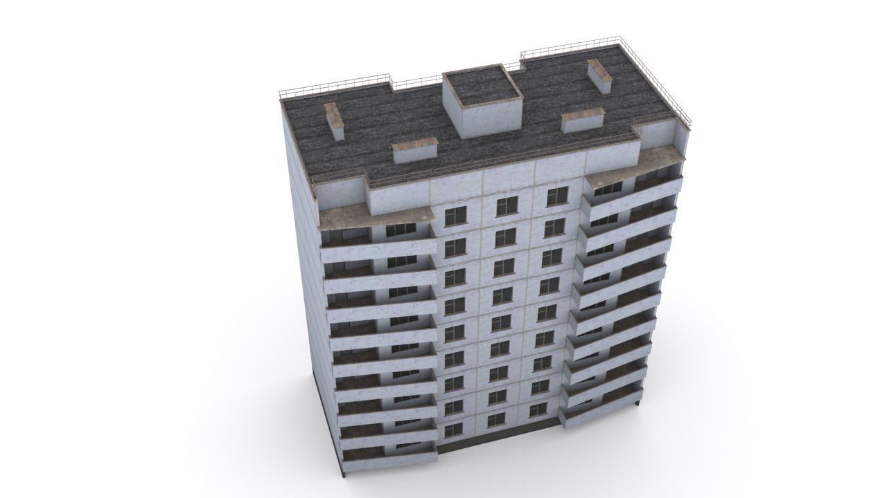 house-series-111-121 apartment building Low-poly 3D model_4