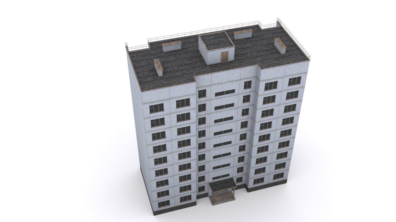 house-series-111-121 apartment building Low-poly 3D model_5