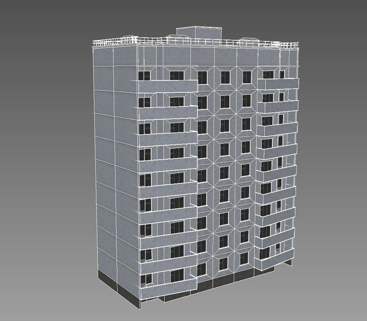 house-series-111-121 apartment building Low-poly 3D model_6