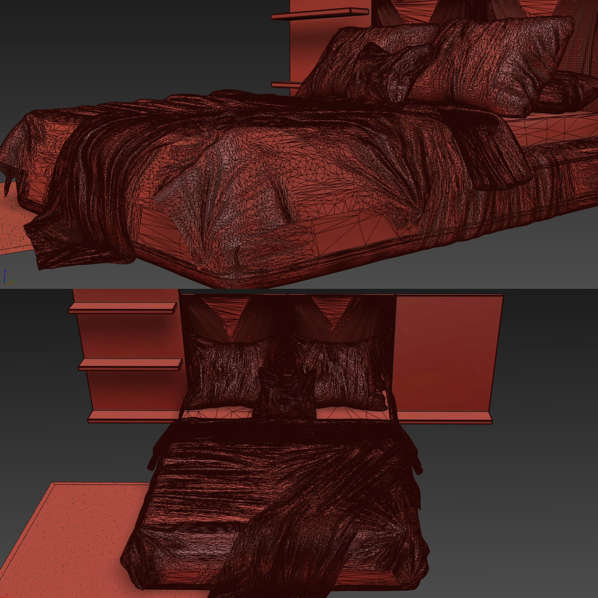 Elegant bed in a modern style Free 3D model_3