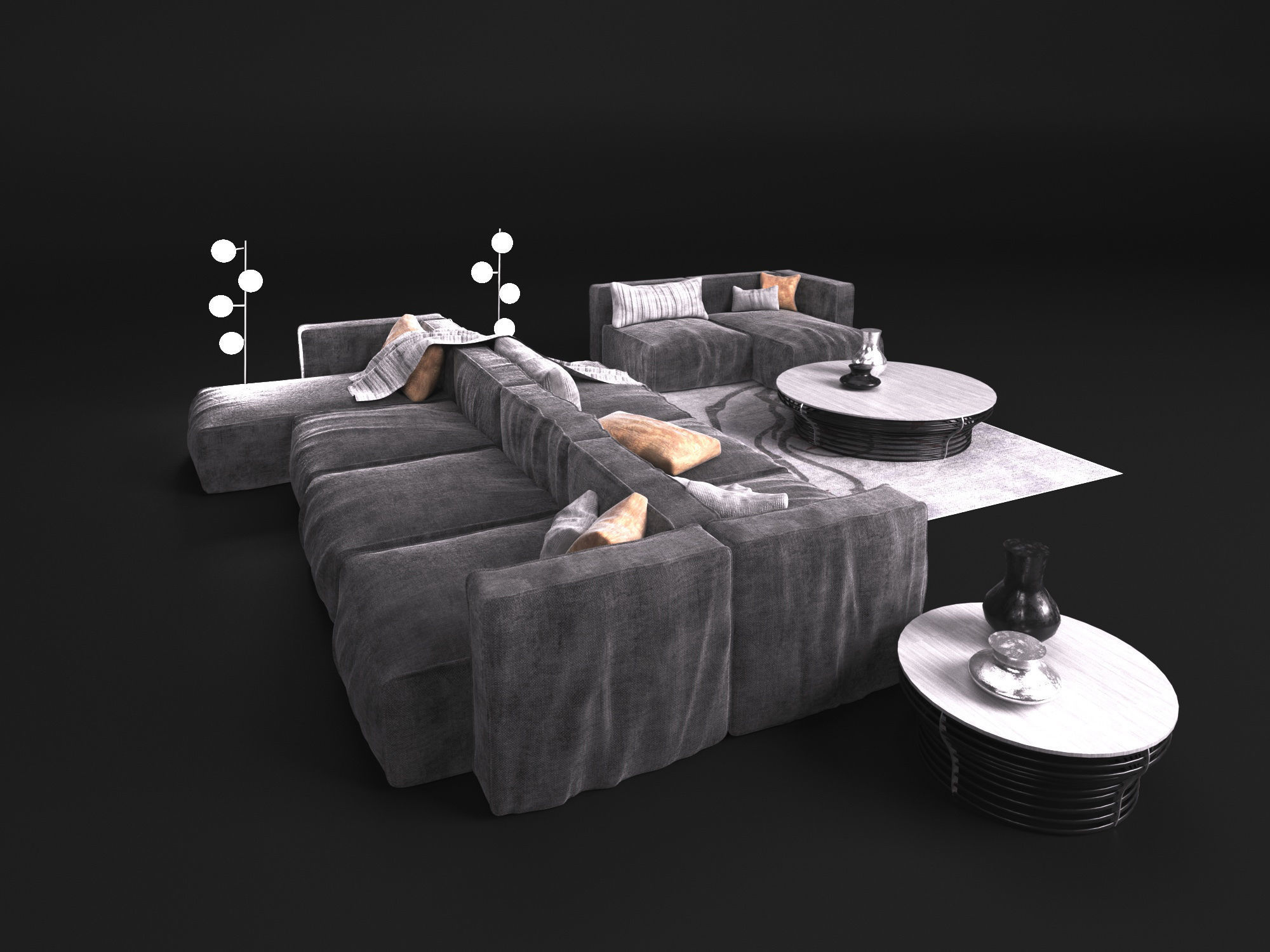 Sofa in modern style Bonaldo 3D model_1