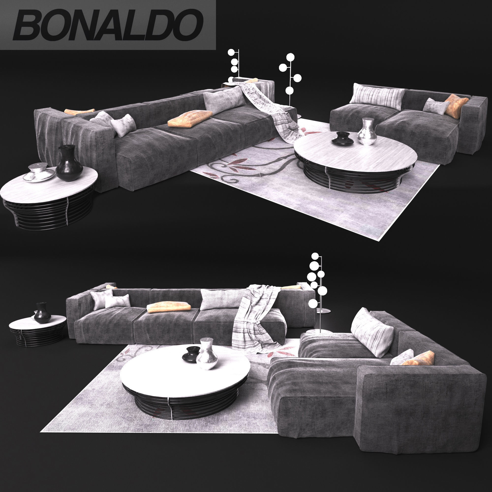 Sofa in modern style Bonaldo 3D model_3