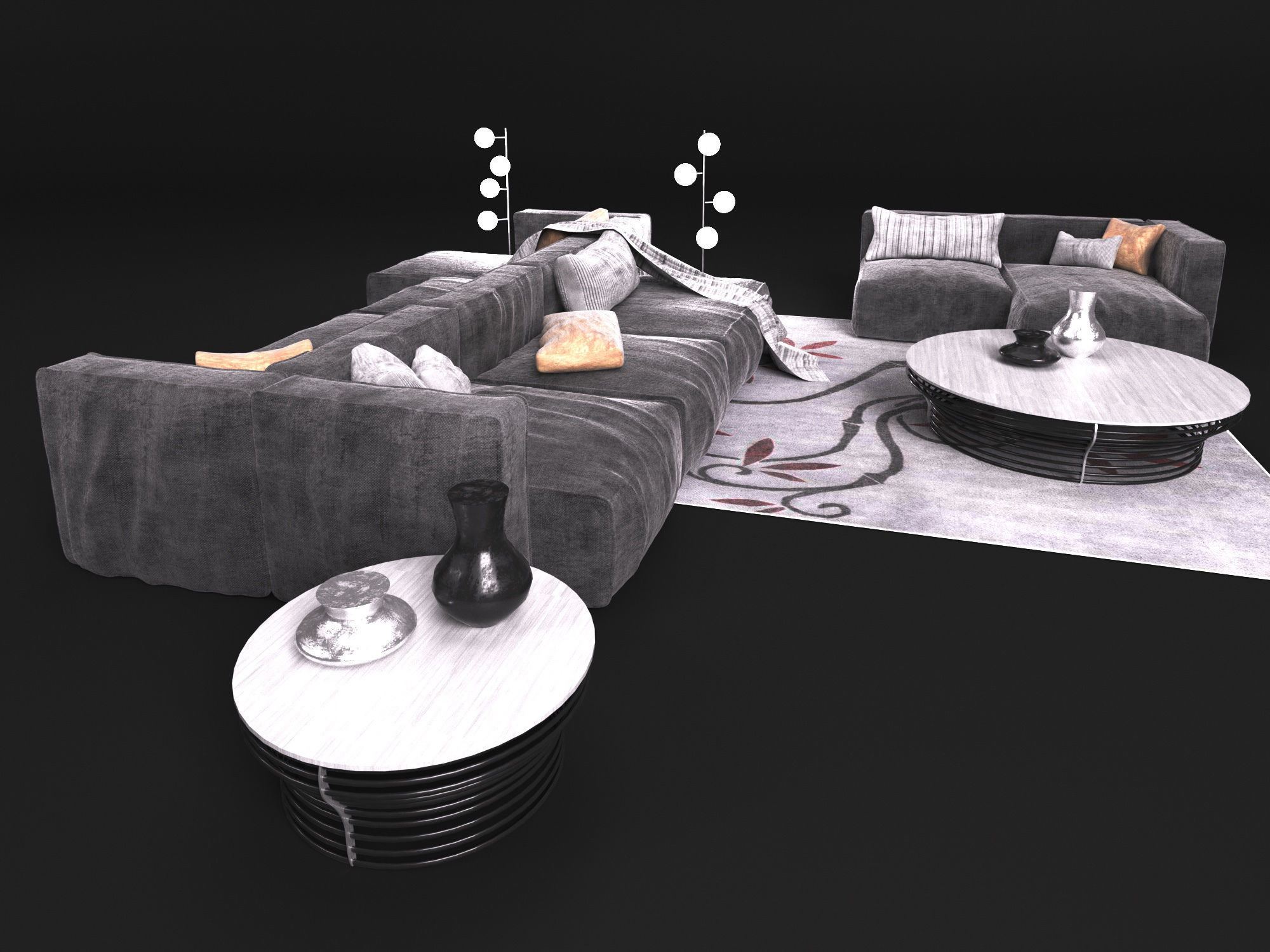 Sofa in modern style Bonaldo 3D model_4