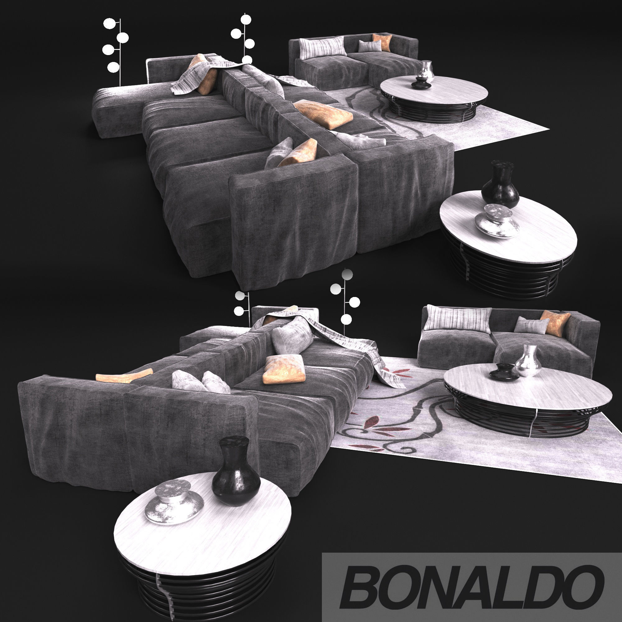 Sofa in modern style Bonaldo 3D model_2
