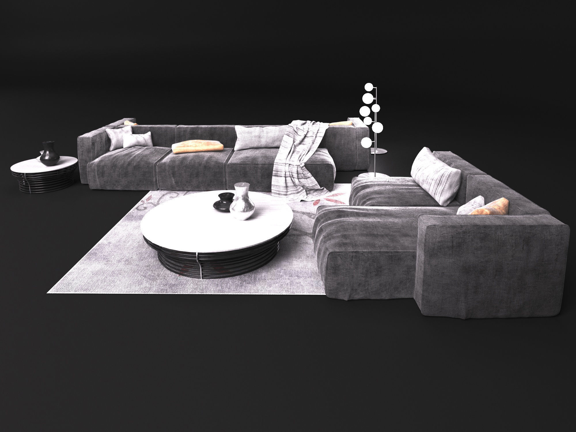 Sofa in modern style Bonaldo 3D model_5