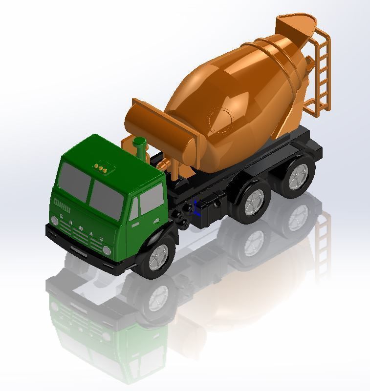 KamAZ concrete mixer 3D print model_0