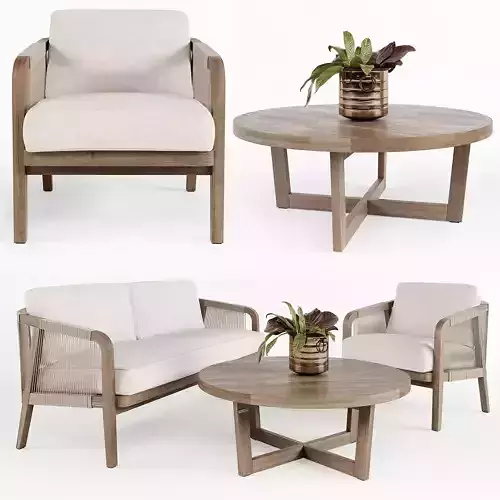 Outdoor furniture w001 3D model