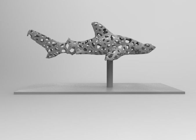 Hammer Shark Voronoi 3D print model