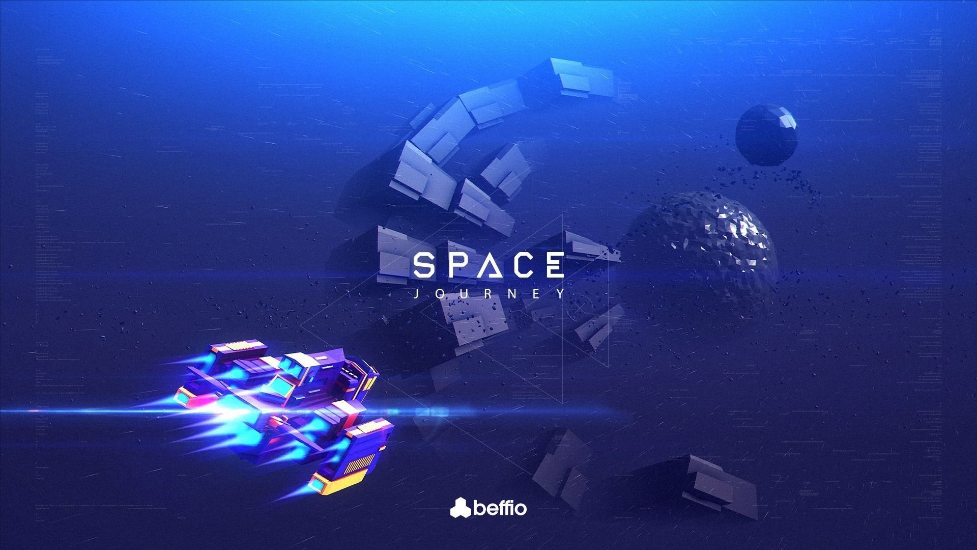 Space Journey Low-poly 3D model_7