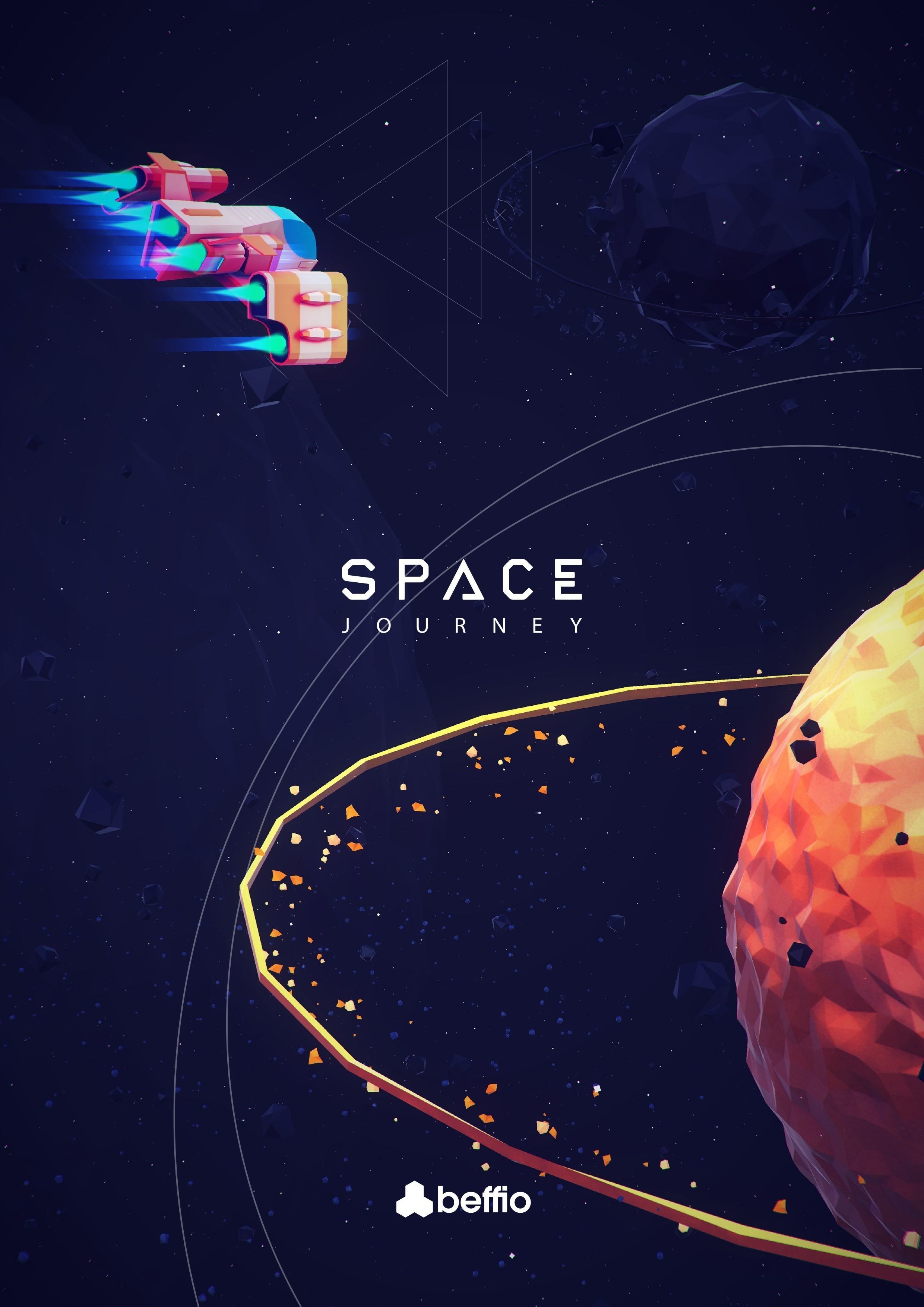 Space Journey Low-poly 3D model_10