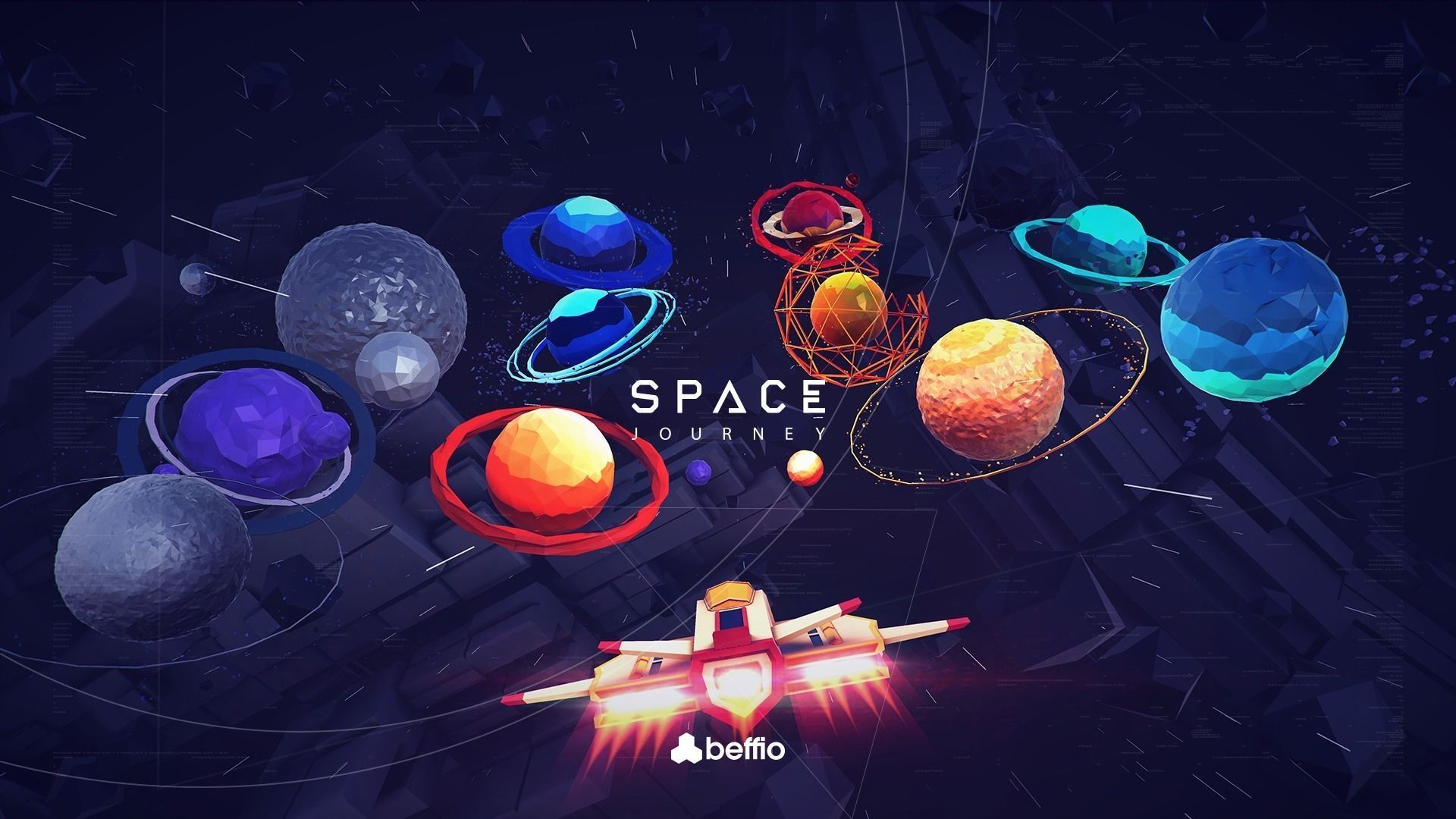 Space Journey Low-poly 3D model_0