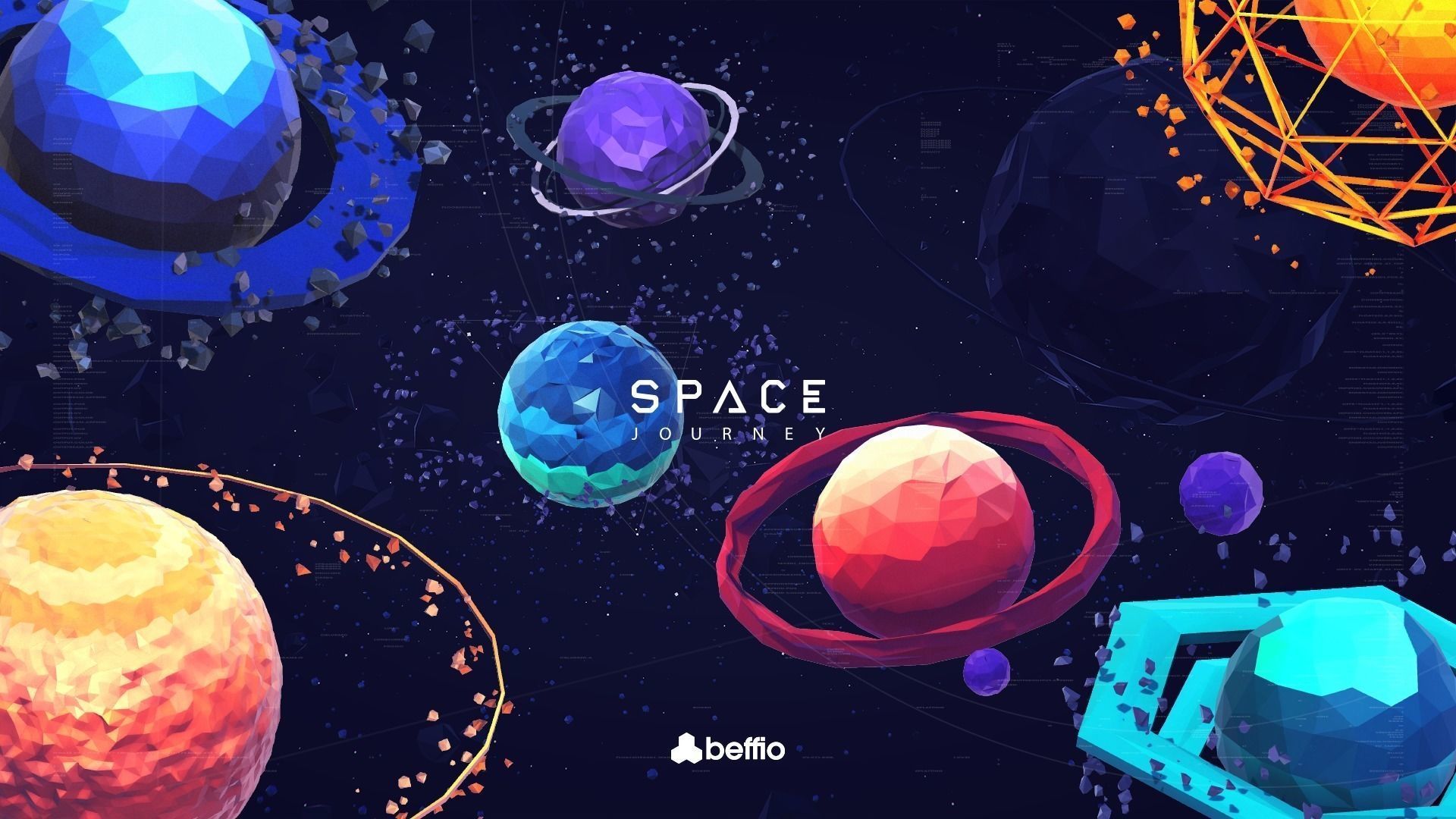 Space Journey Low-poly 3D model_5