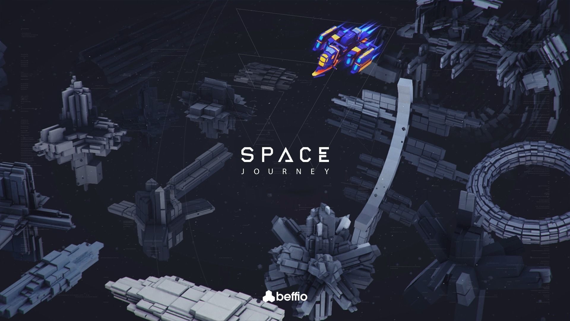 Space Journey Low-poly 3D model_8
